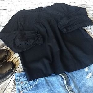 J. Crew Mercantile Eyelet Blouse